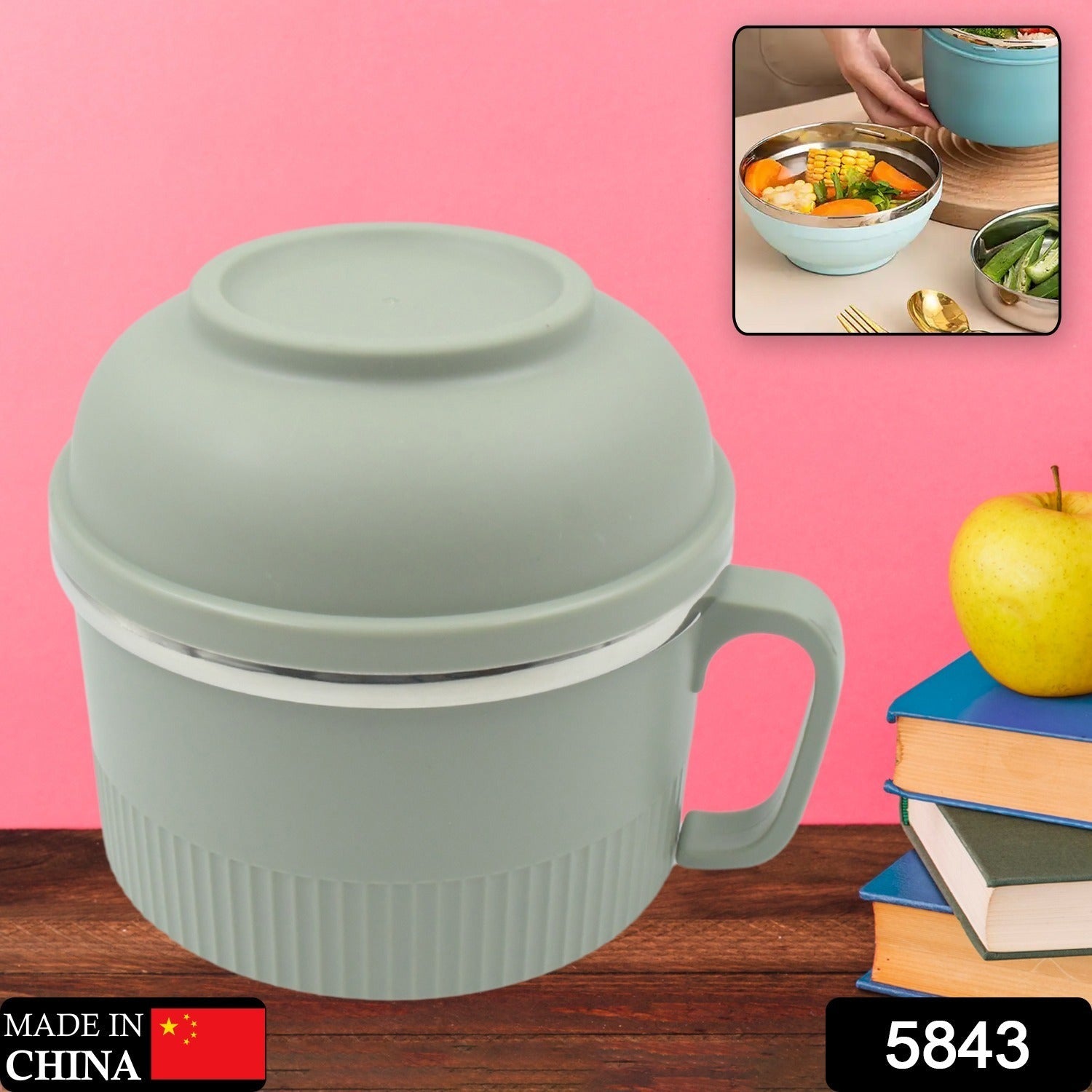 Vacuum Food Flask, Insulation Large Capacity Double Layer Structure Non Slip Labor Saving and Safe Stainless Steel Inner Tank Lunch Box/ Noodle Bowl for Camping Picnic for School Office Outdoor (1 Pc) Vacuum Food Flask, Insulation Large Capacity Double Layer Structure Non Slip Labor Saving and Safe Stainless Steel Inner Tank Lunch Box/ Noodle Bowl for Camping Picnic for School Office Outdoor (1 Pc)